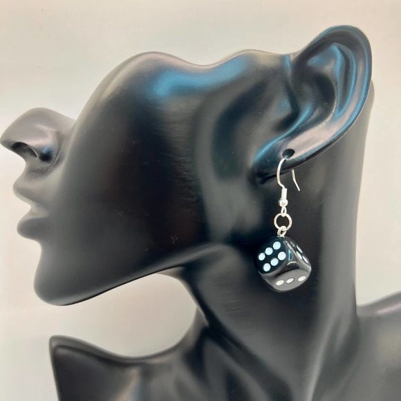 Dice Earrings - Las Vegas Earrings - Dangle Earrings - Retro Toy Earrings - Picture 10 of 10